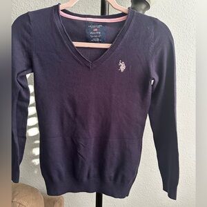 U.S. Polo Assn. Women's Deep blue V-Neck Sweater